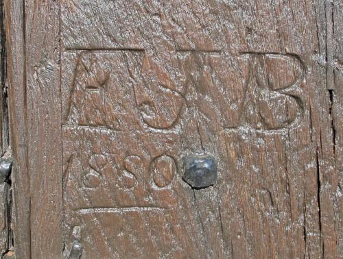 Ipplepen 14. Tower door. Well carved inscription EJB 1880.