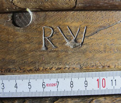 Ipplepen 9. Rood Screen, initials RW.