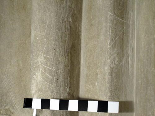 1. Ladder and triangle. Likely apotropaic. Aisle pier.