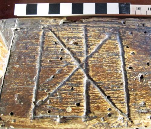 1. Motif resembling I X monogram. North chapel parclose screen.