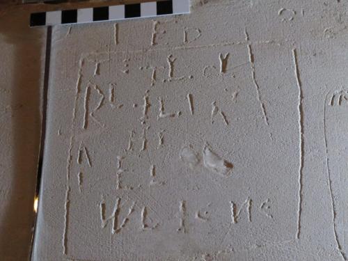 10. Probable names & initials. West wall capital.