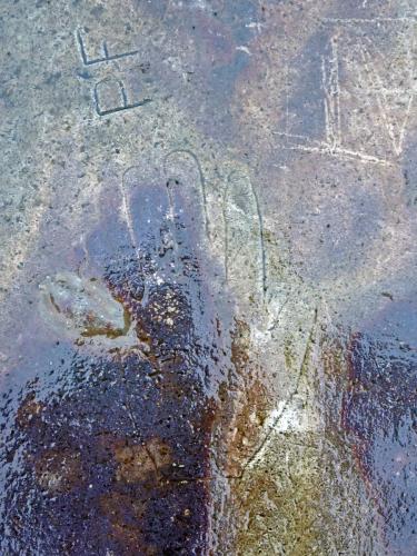 11. Hand outline. Tower roof lead.