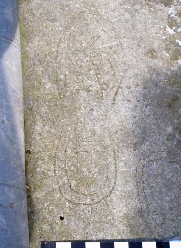 13. Shoe outline dated 1828 or 1888. Tower roof.