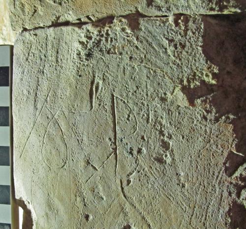 13.  Letters A B C - the A is an interesting form. Room over porch.