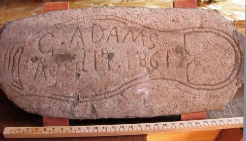 15. Shoe Outline on lead, G Adams 1861.