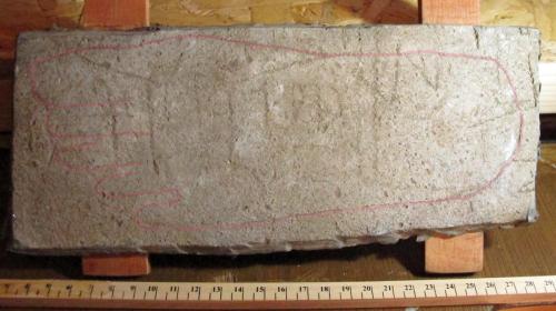 16. Foot outline including toes, on lead.