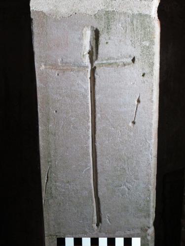 1. Deeply carved cross.  South doorway.