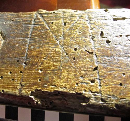 2. Motif resembling I X monogram. North chapel parclose screen.