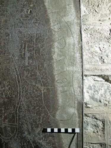 2. Shoe outline, initials R B 1781. Lead.