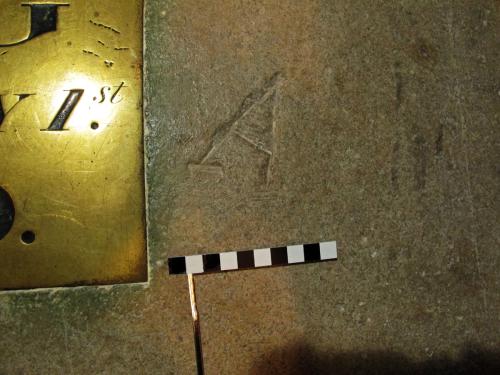 2.  Letter A. South wall of nave.