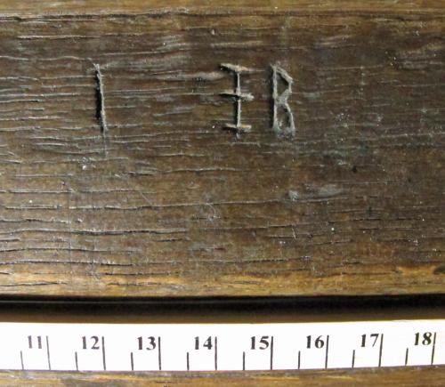 4. Letters I B. Probably initials. Lady Chapel screen.