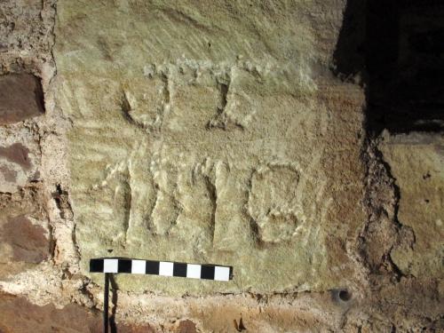 5. Initials J T 1816. Tower window.