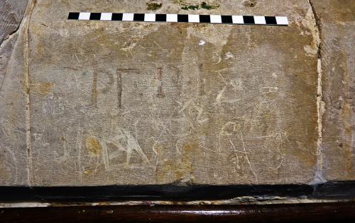 5. Letters including ?Greek gamma. Chancel screen.