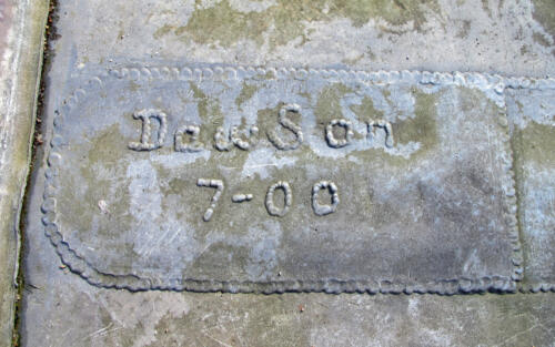5. Modern lead workers' name & date on tower roof.