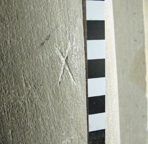 5. Small saltire cross. South aisle pier.