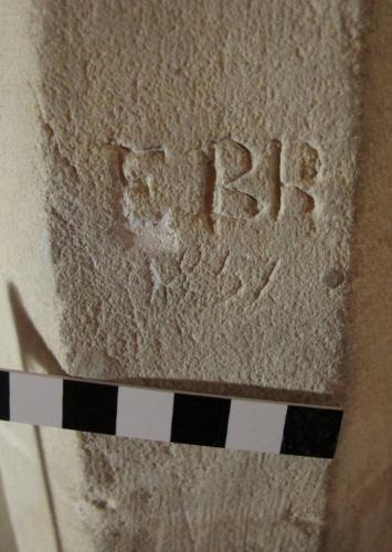 8. Initials EBB 1857. North aisle pier.