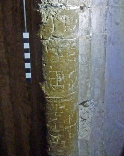 7. Lettering. Tower W. archway.