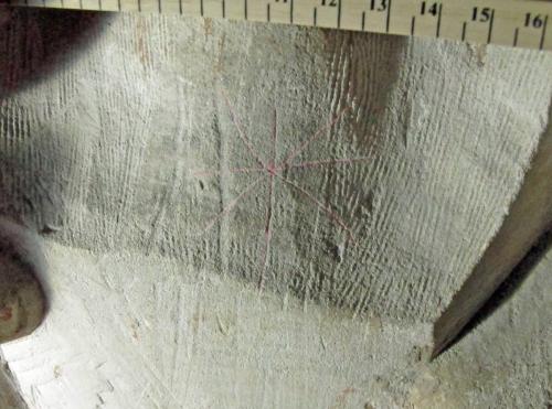 9. Asterisk type symbol, highlighted. South aisle pier.