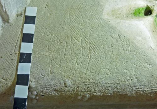 Bondleigh 11. Piscina. Multiple M's (apotropaic). 