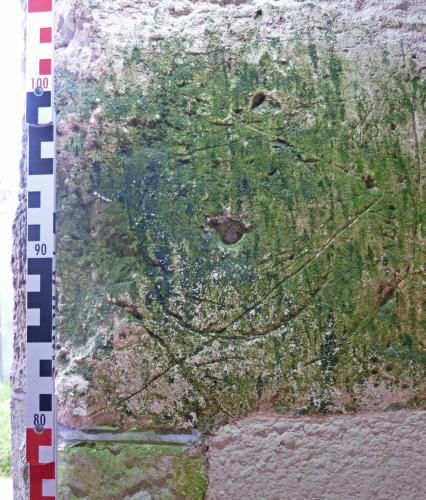 Bondleigh 4. Porch interior. Circle overlain by sub-triangle. 