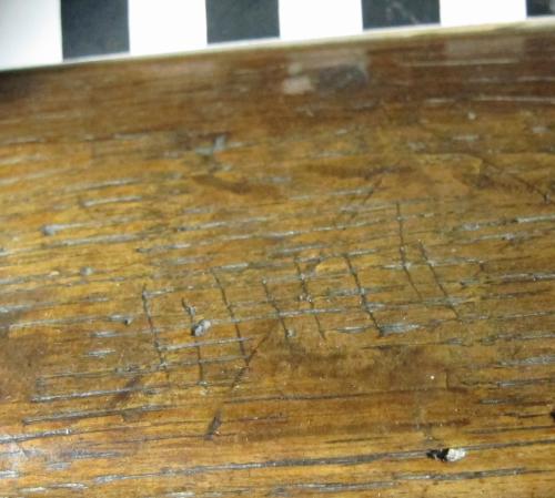 8. Tally marks or ladder type mark on parclose screen.