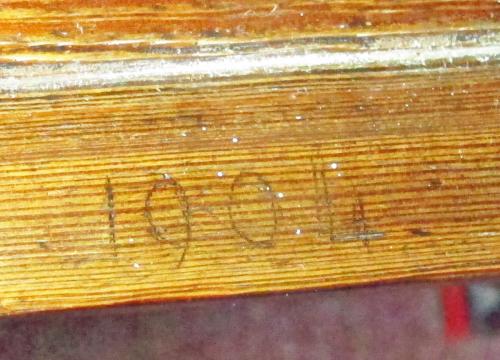 2. Date 1904 on bench.