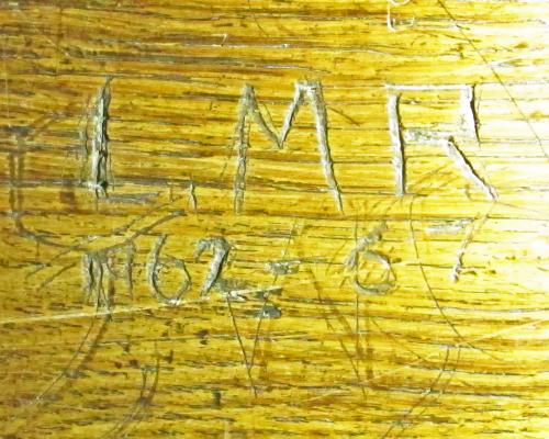 4. Initials I.M.R and dates 1962-67, on choir stall.